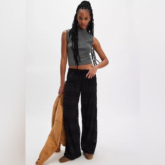 Free People One Aiden Black Lace Pants NWT SZ S MSRP 148 - Picture 4 of 11